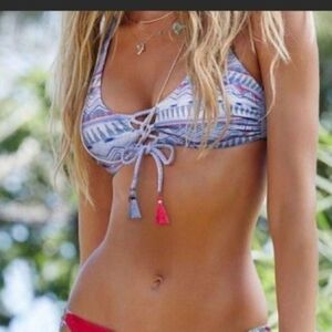 LSpace reversible top tie dye blue and bottoms XS BoxA